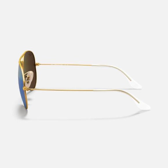RAY-BAN | Sunglasses - Aviator Flash Lenses | Green + Gold Matte - Picture 6 of 6